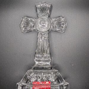 Mikasa Radiant Crystal Glass Art Cross with Textured Design
